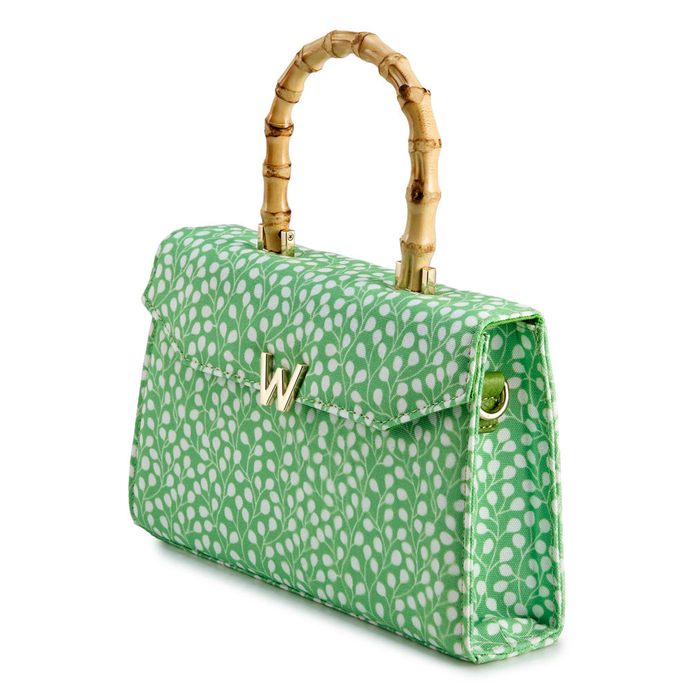 Wolf Evie Collection Large Bag with Green Leaves Print