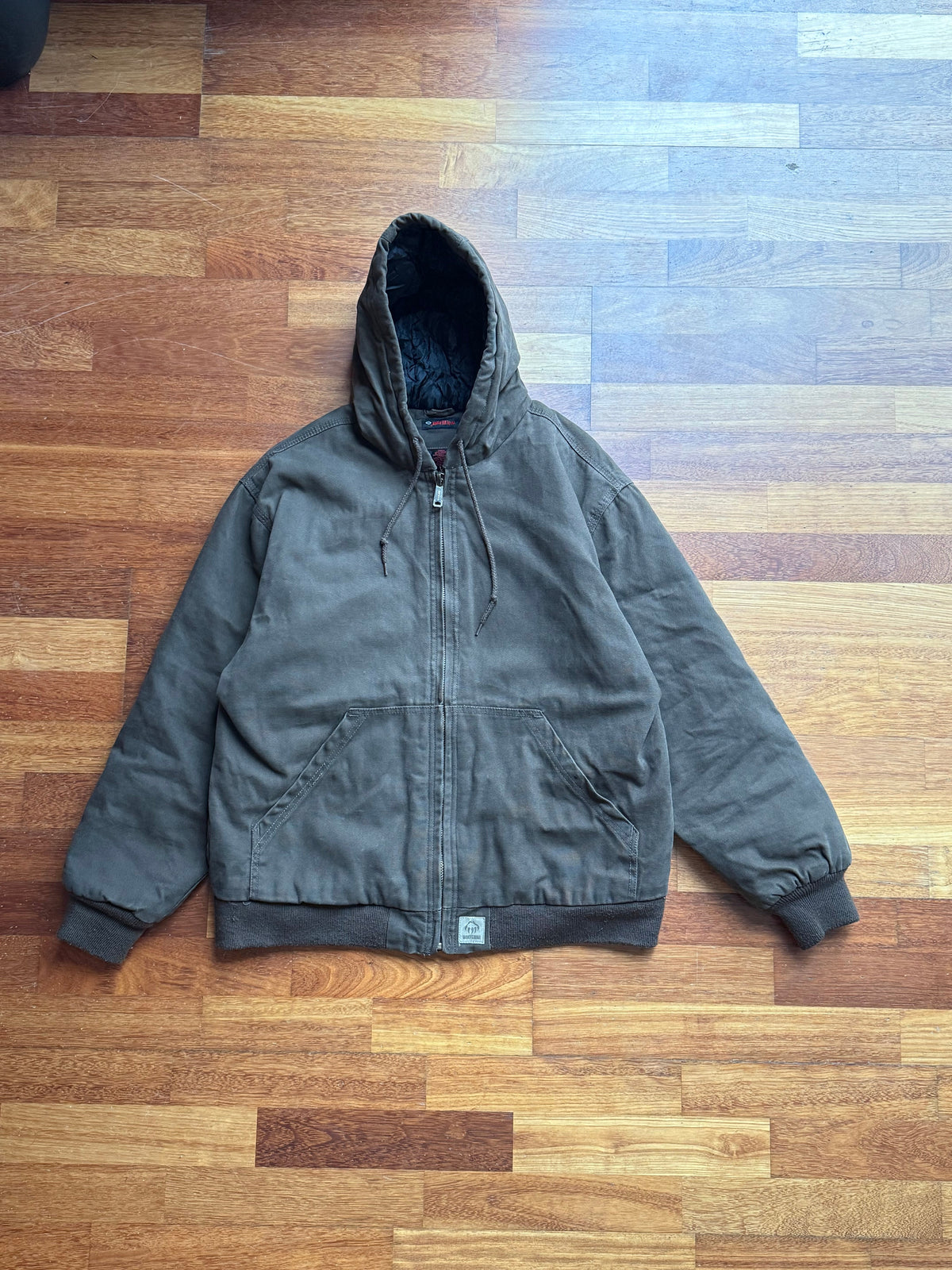 Wolverine Carhartt Style Hooded Workwear Jacket Dark brown L