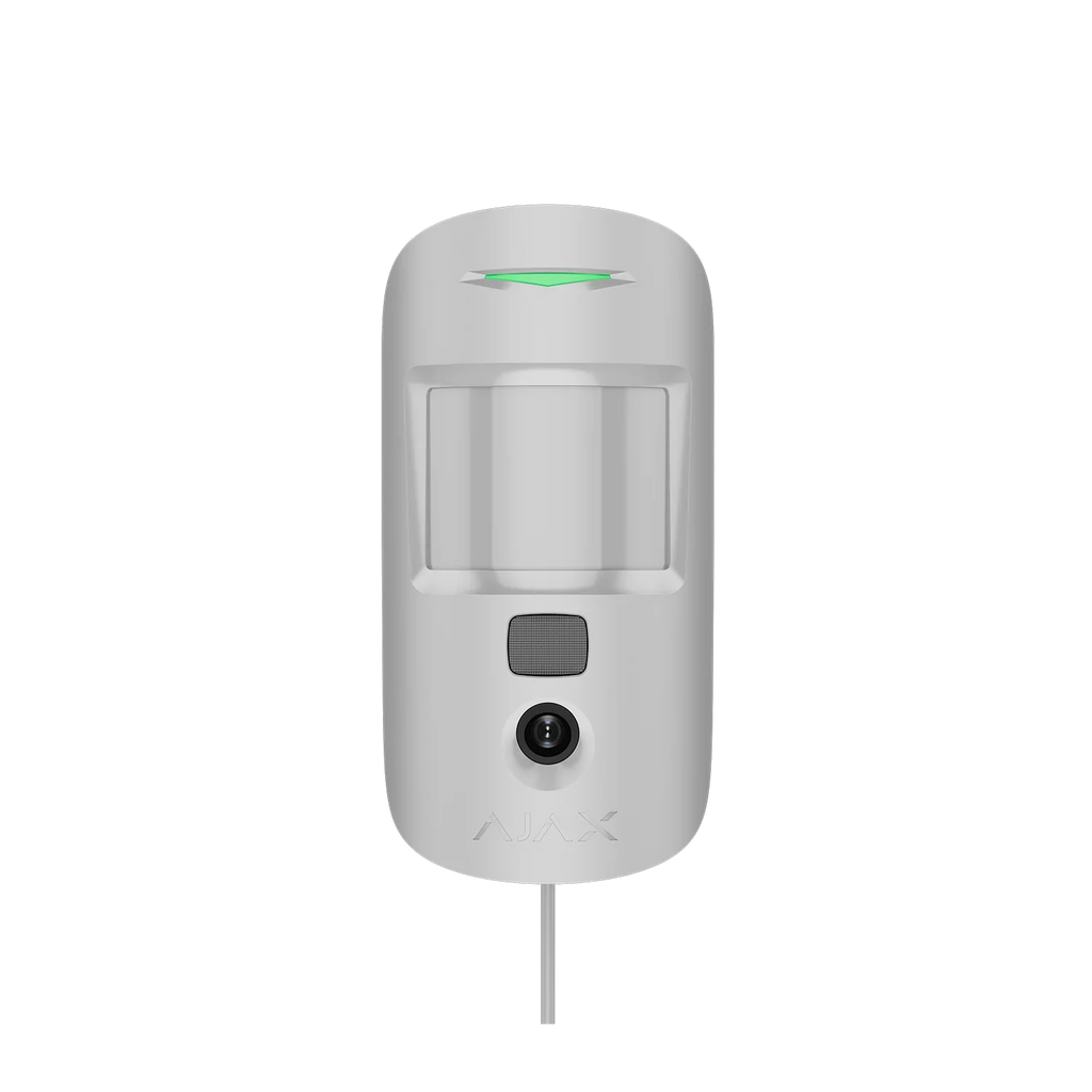 AJAX#44403 Ajax Superior MotionCam Fibra Wired PIR Motion Detector with Photo Verification – White / Black