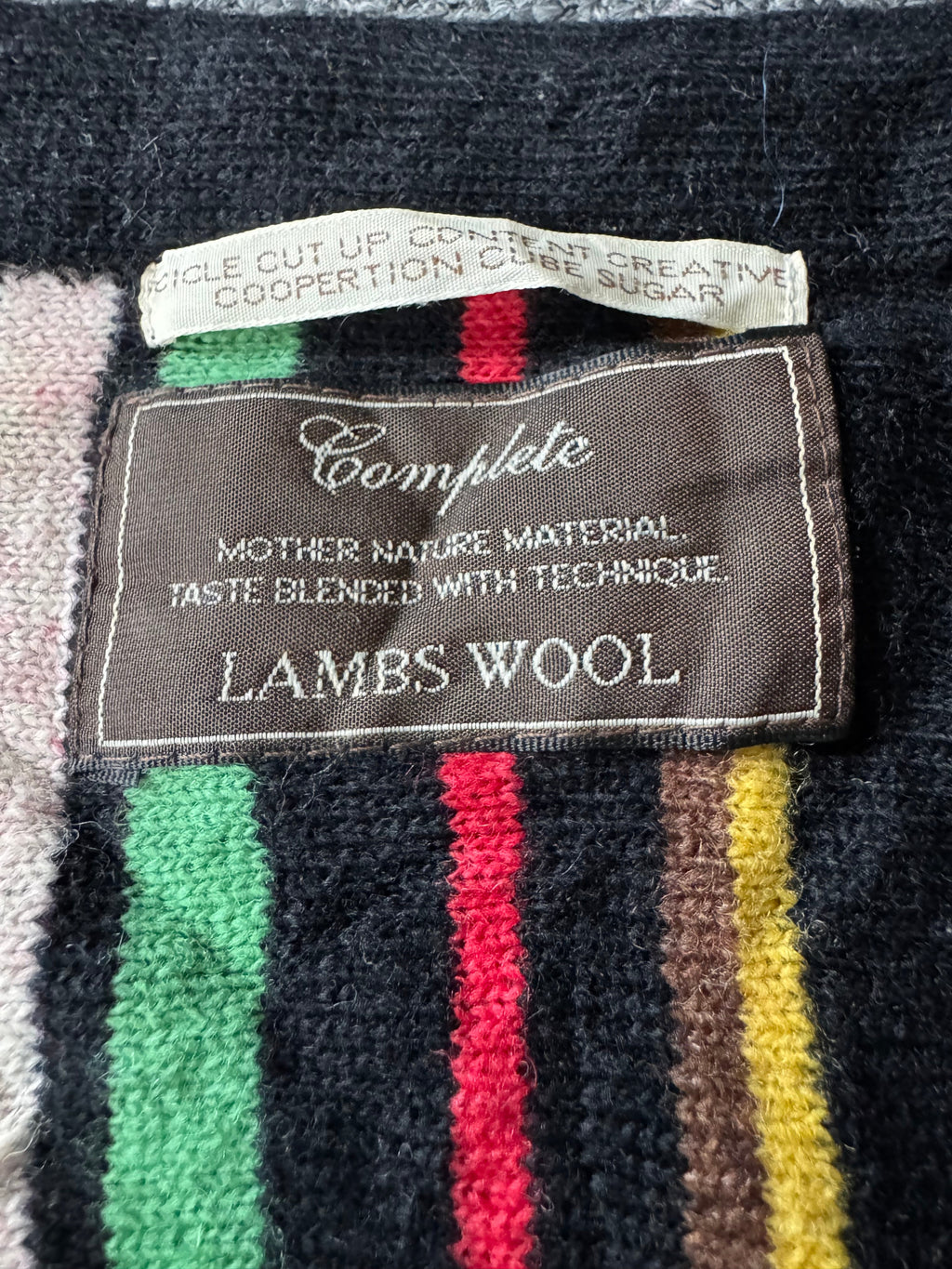 Multicoloured Striped Lambs Wool Cardigan
