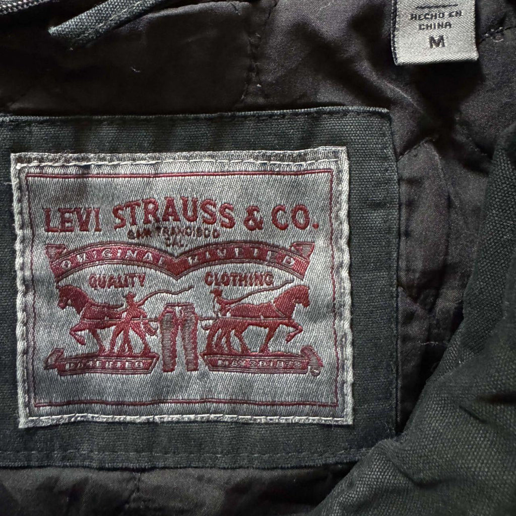 Vintage Black Levis Military Style Jacket Medium