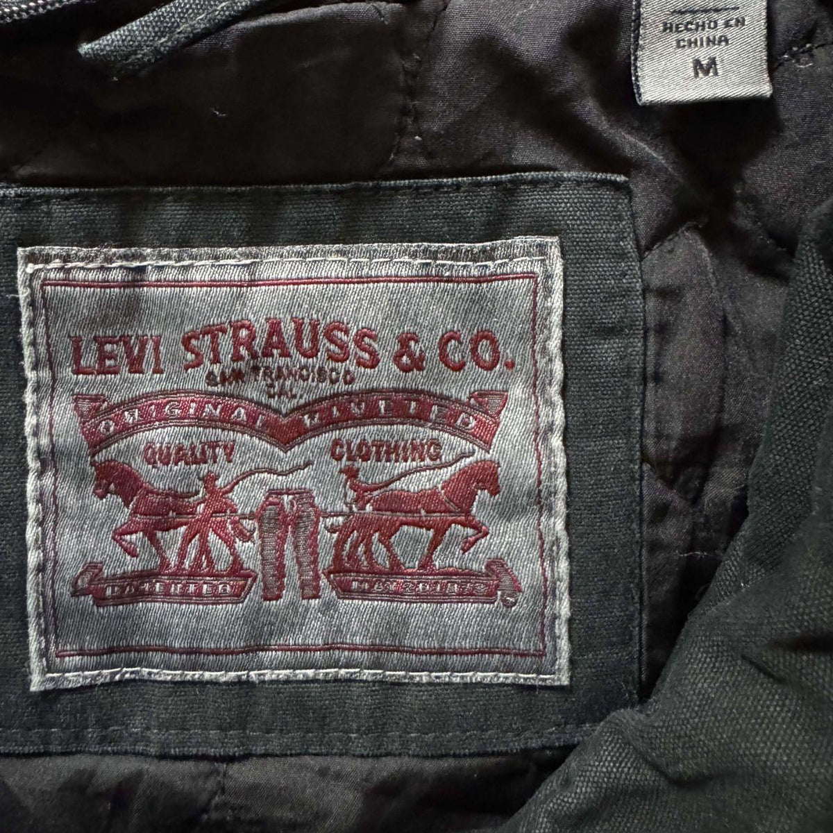 Vintage Black Levis Military Style Jacket Medium