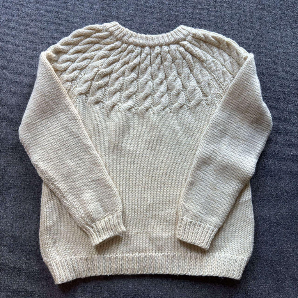 Vintage Lord Jeff Cream Chunky Cable Knit Sweater XL - 100% Virgin Wool Made in USA