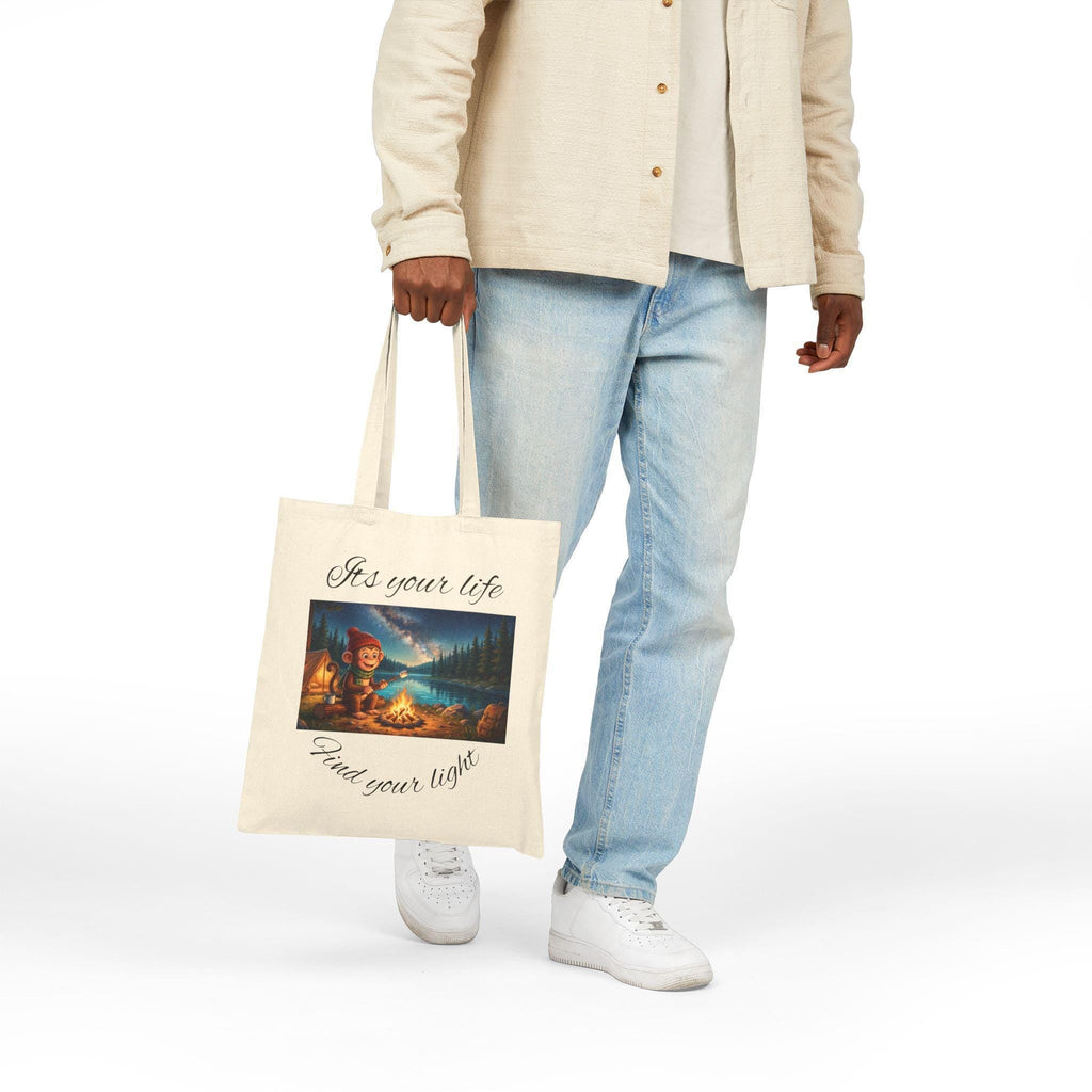 Canvas Tote Bag, Monkey Bag, Camping, Cotton Canvas Bag, Best Friend Gift, Auntie Gift