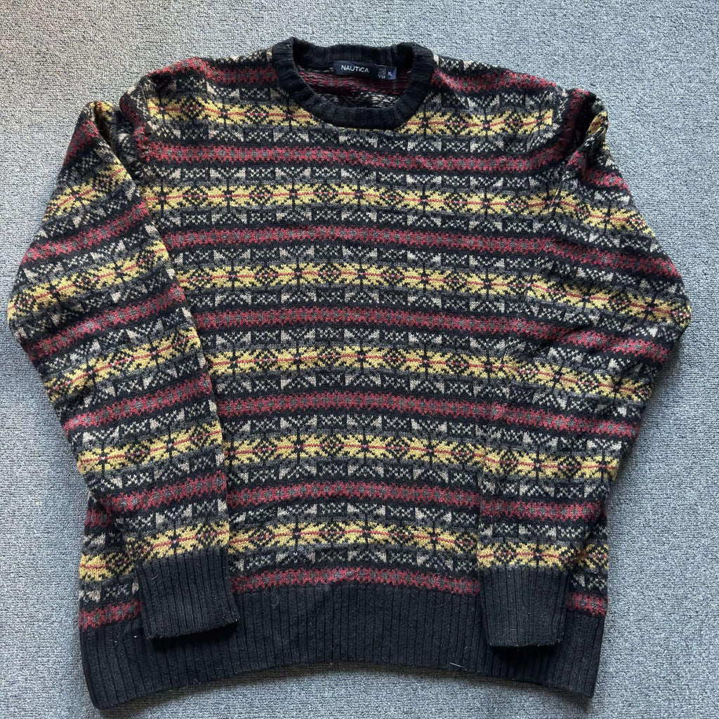 Vintage Nautica Fair Isle Wool Blend Sweater XL