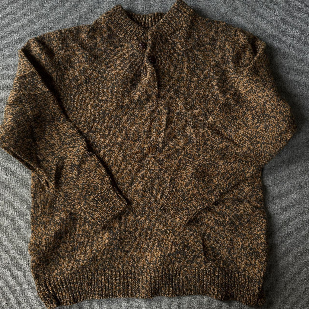 Vintage LL Bean Black & Brown Marbled Lambswool Sweater XL