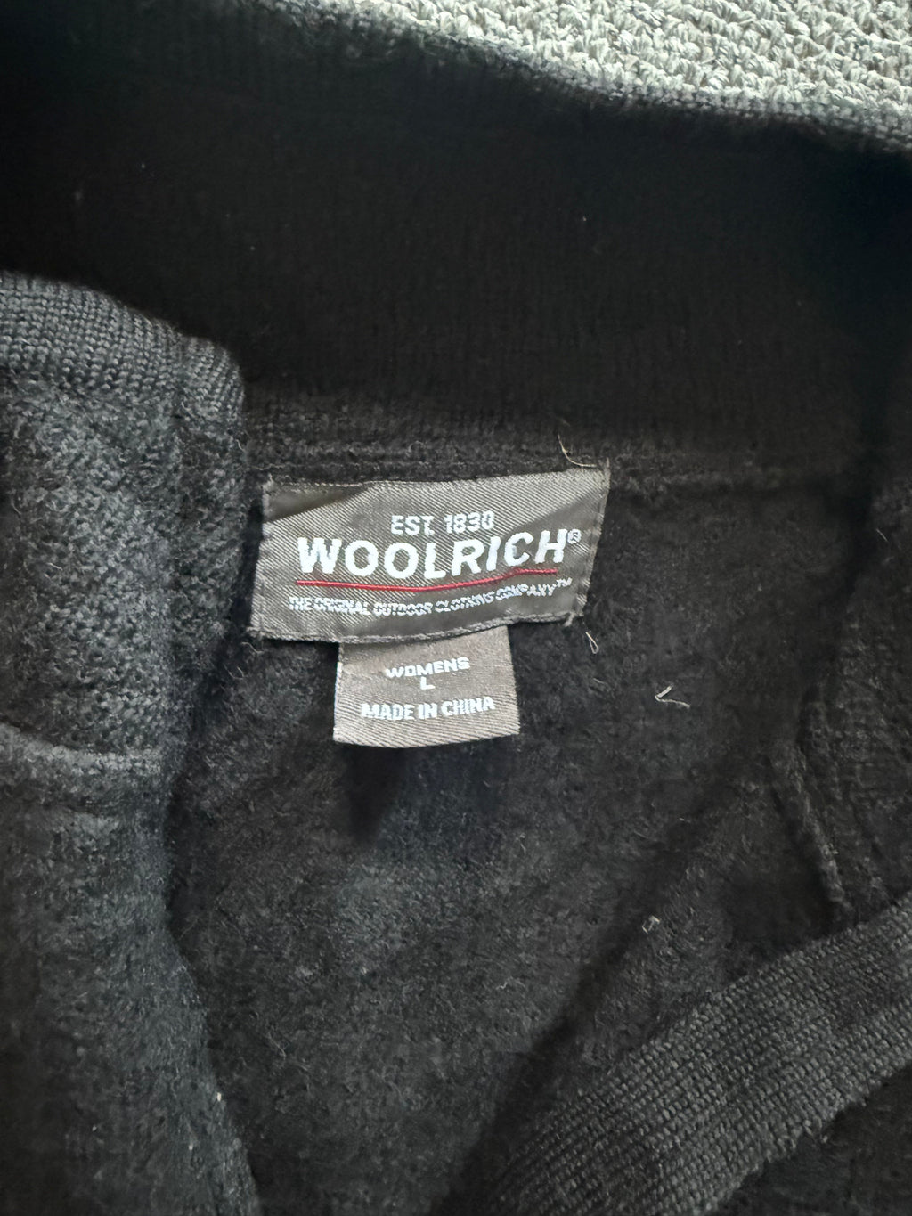 Woolrich Women's Vintage Zip-Up Wool Jacket Black - Large
