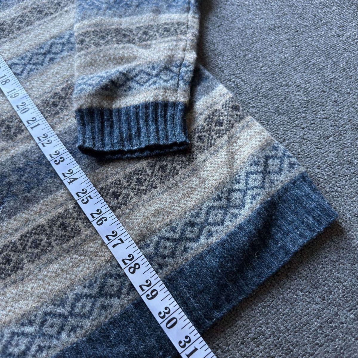 Vintage Eddie Bauer Fair Isle Lambswool Sweater - Mens Tall L