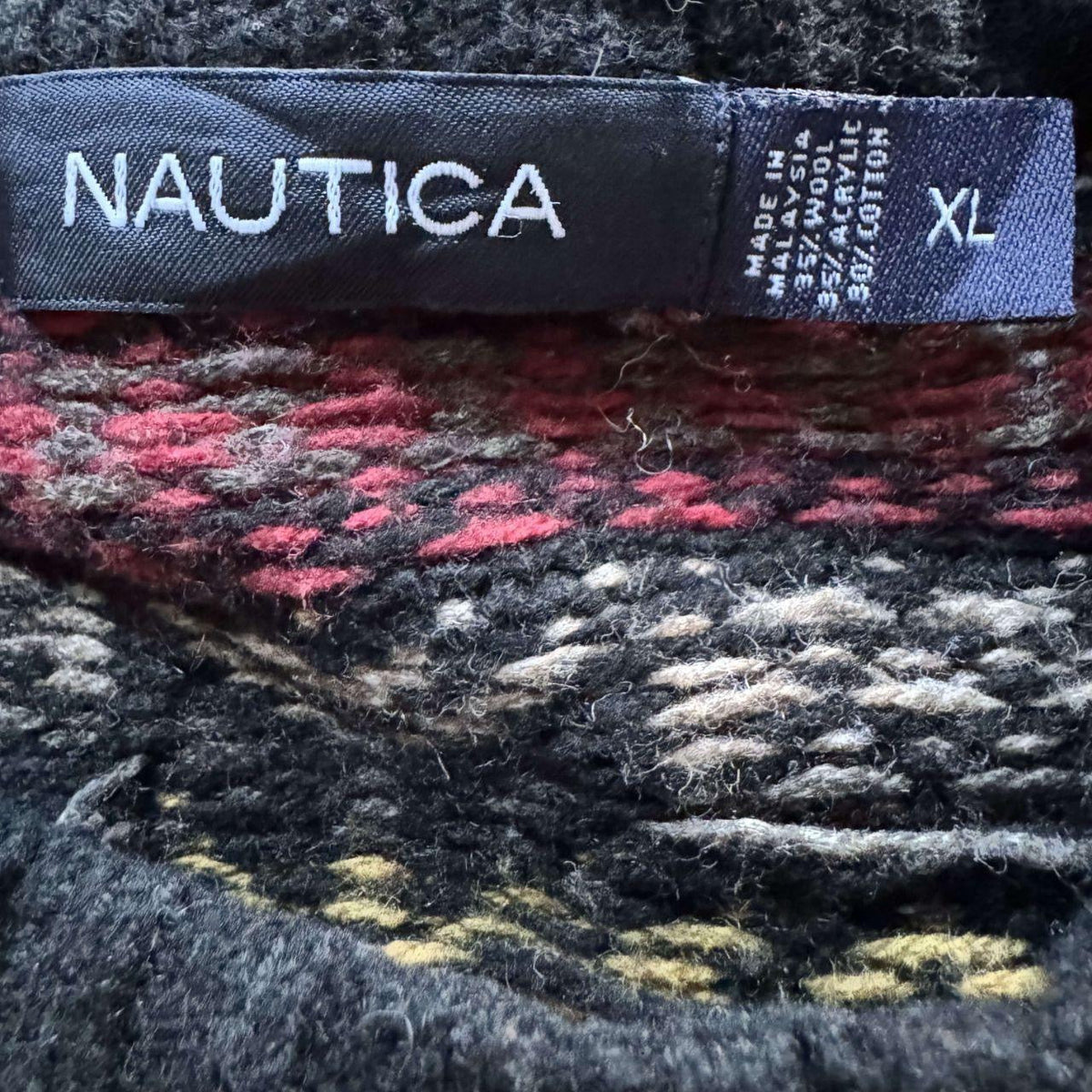 Vintage Nautica Fair Isle Wool Blend Sweater XL