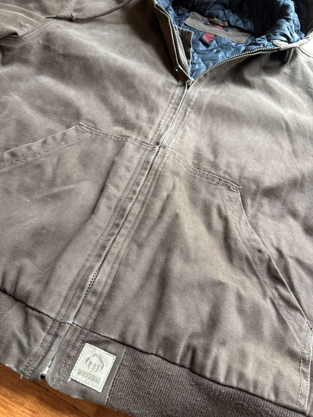 Wolverine Carhartt Style Hooded Workwear Jacket Dark brown L