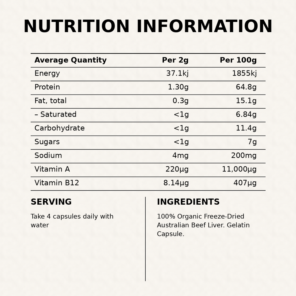 Australian Organic Beef Liver Capsules