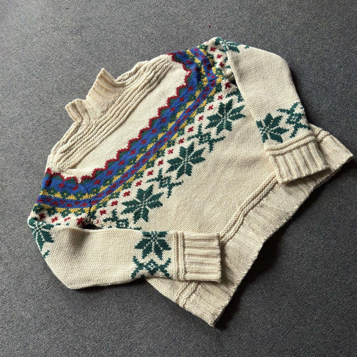 Vintage 1980s Limited America Fair Isle Wool Sweater - S