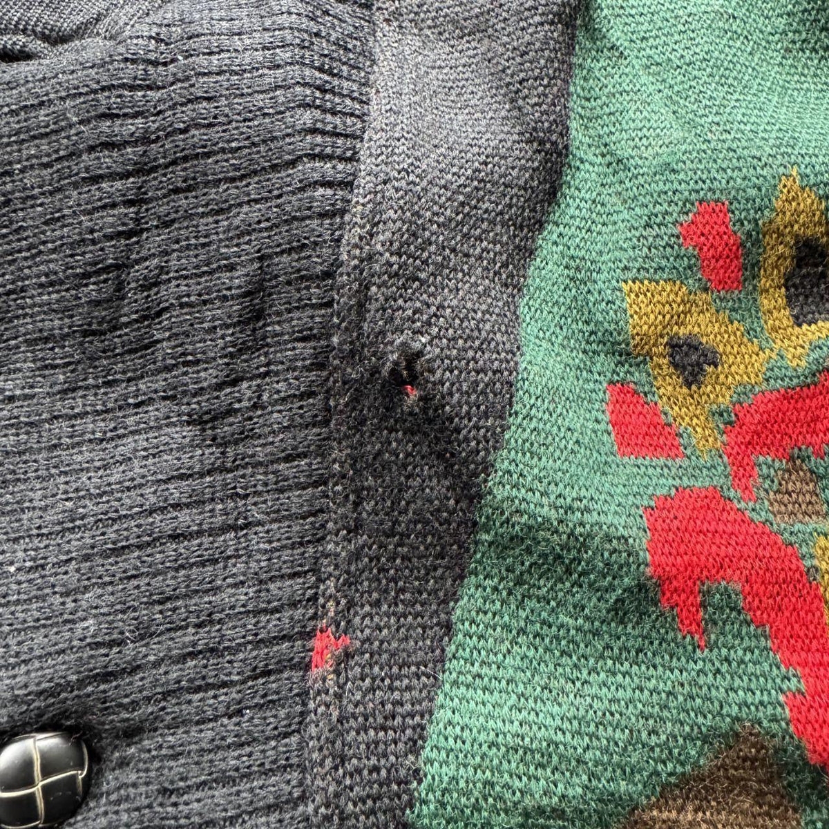 Vintage 90s ST Paradiso Black Collared Sweater L