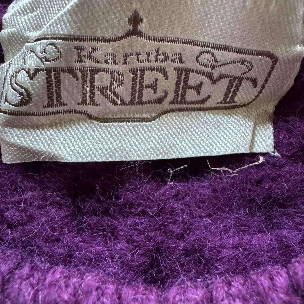 Vintage Karuba Street Purple Cable Knit Sweater - Women's M