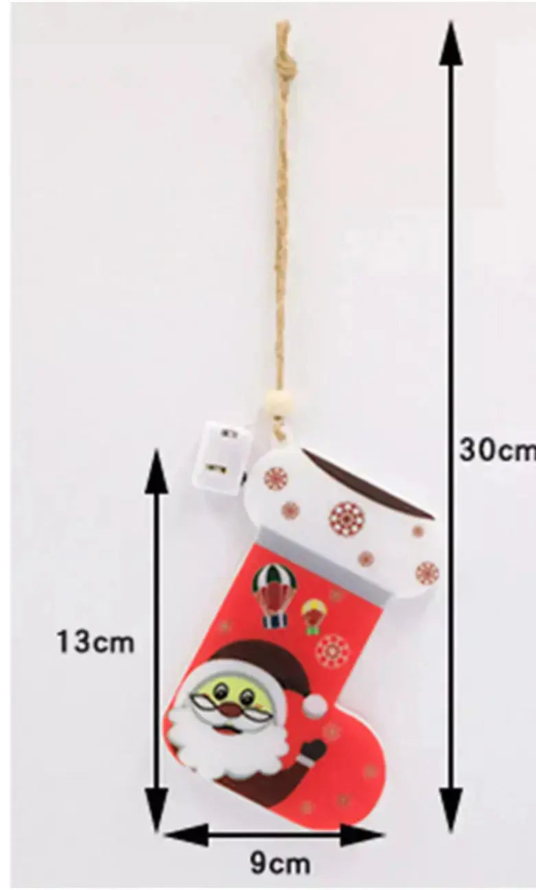 1PC Christmas Snowflake Santa LED Hanging Ornament – Battery Powered Christmas Tree Decoration, Santa Claus Snowflake Holiday Décor