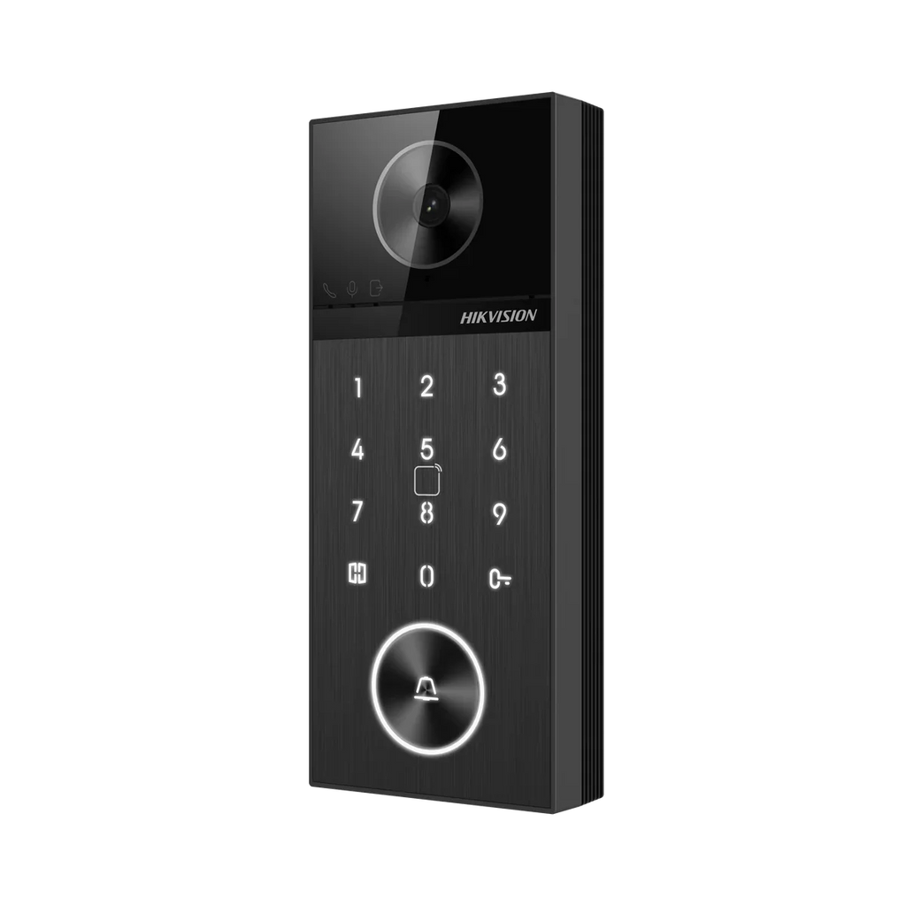 Hikvision DS-KH9510-WTE1(B) + DS-KV6124-WBE1 IP Video Intercom Kit – Smart Touchscreen Indoor Station with Villa Door Station (Intercom Kit)