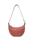 SOFIA LEATHER SHOULDER STRAP BAG w/ CHAIN DETAIL - BRICK