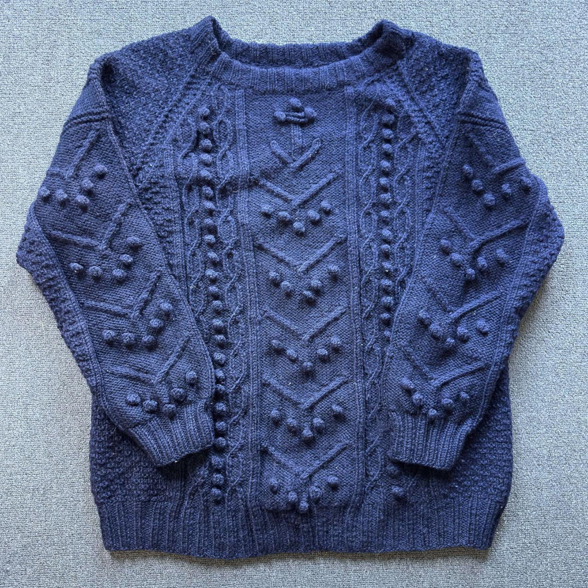 Handmade Indigo Fisherman Sweater Large