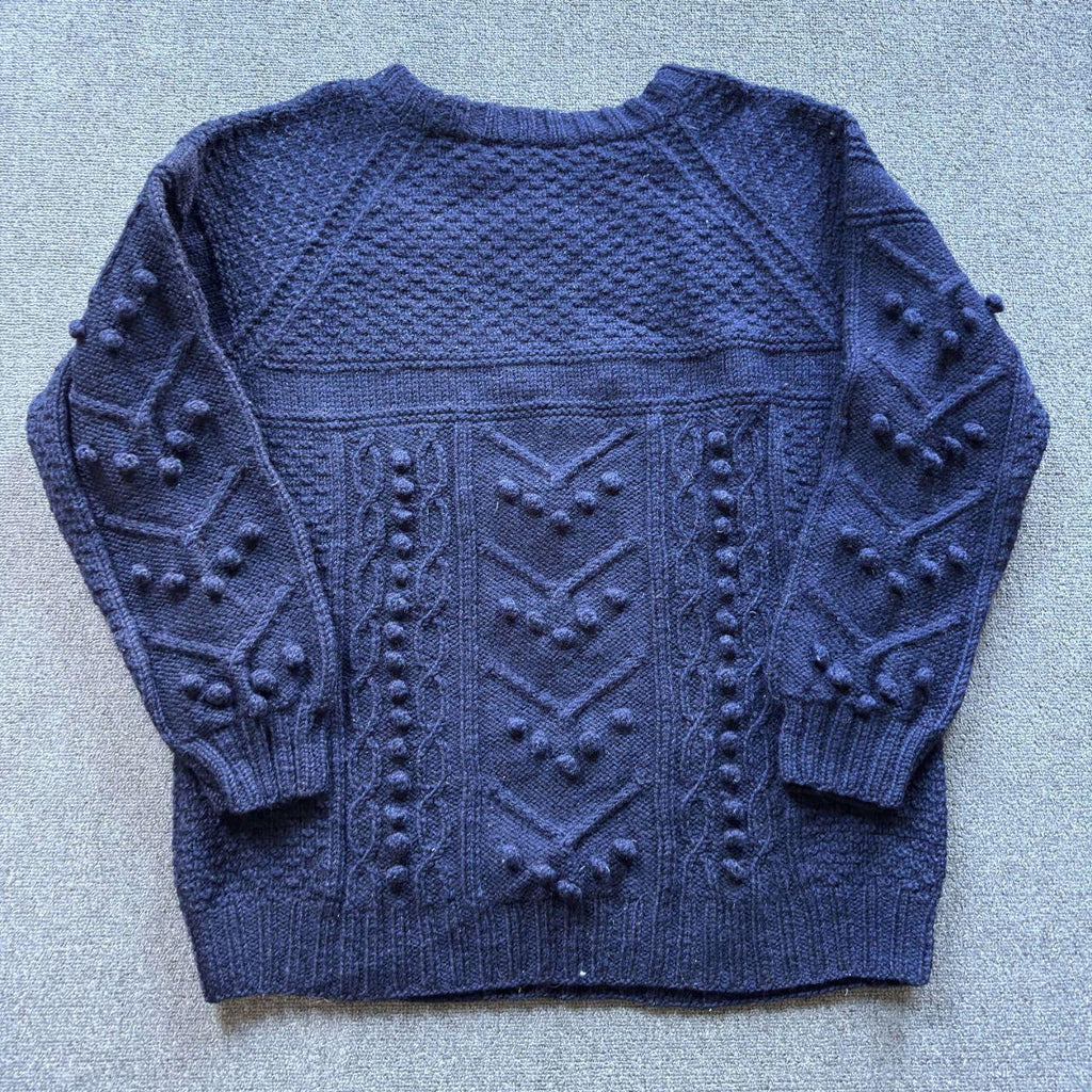 Handmade Indigo Fisherman Sweater Large