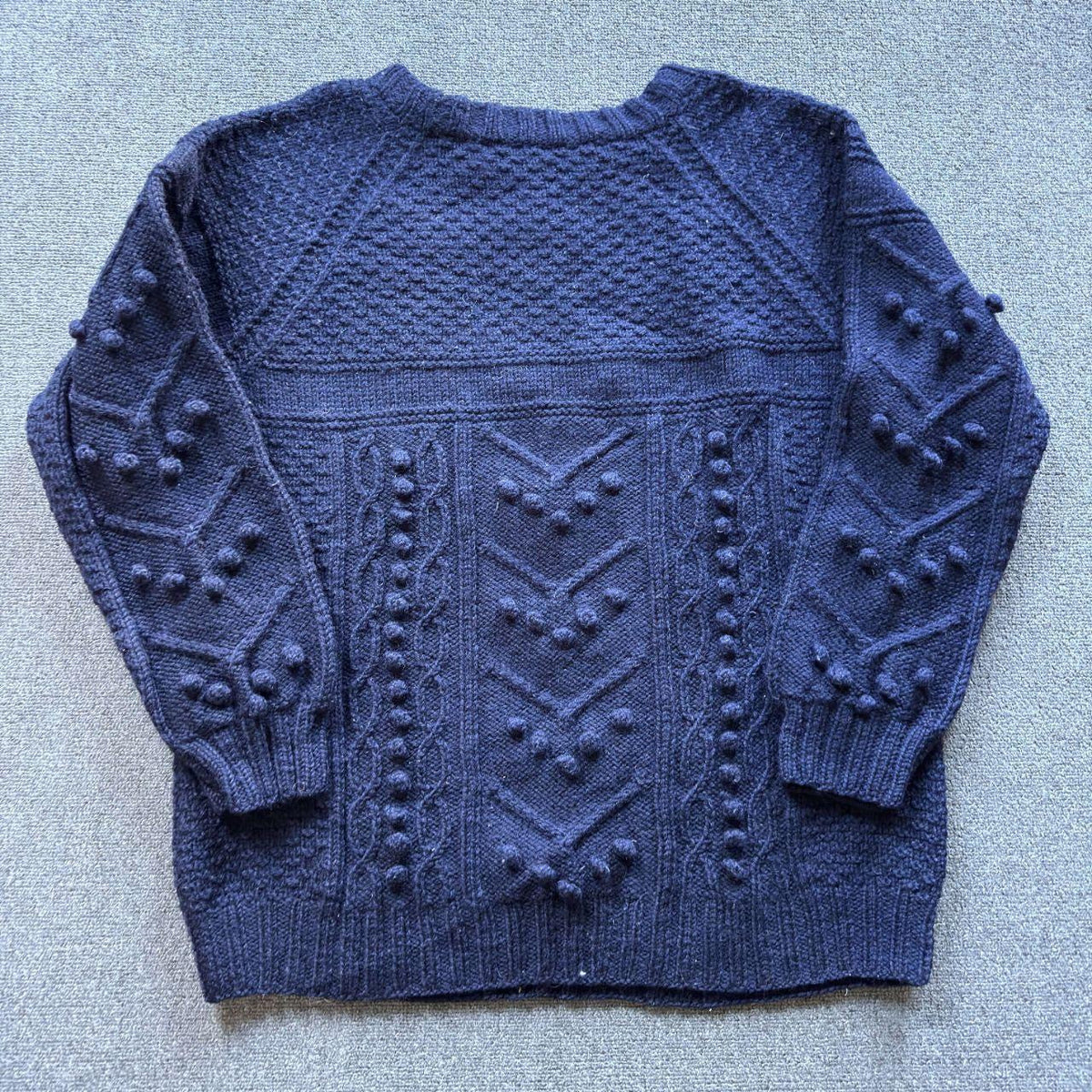 Handmade Indigo Fisherman Sweater Large