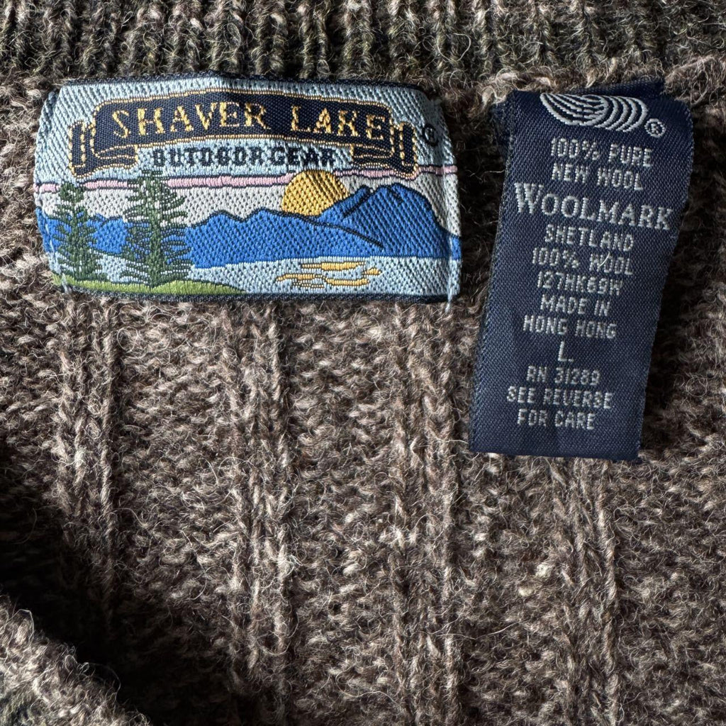 Vintage Shaver Lake Shetland Wool Sweater - Brown - Large