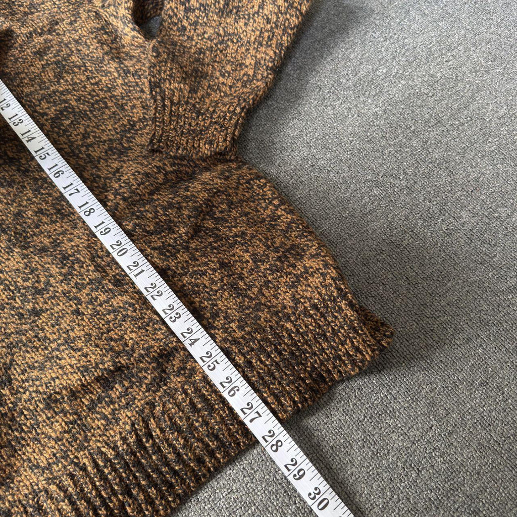 Vintage LL Bean Black & Brown Marbled Lambswool Sweater XL