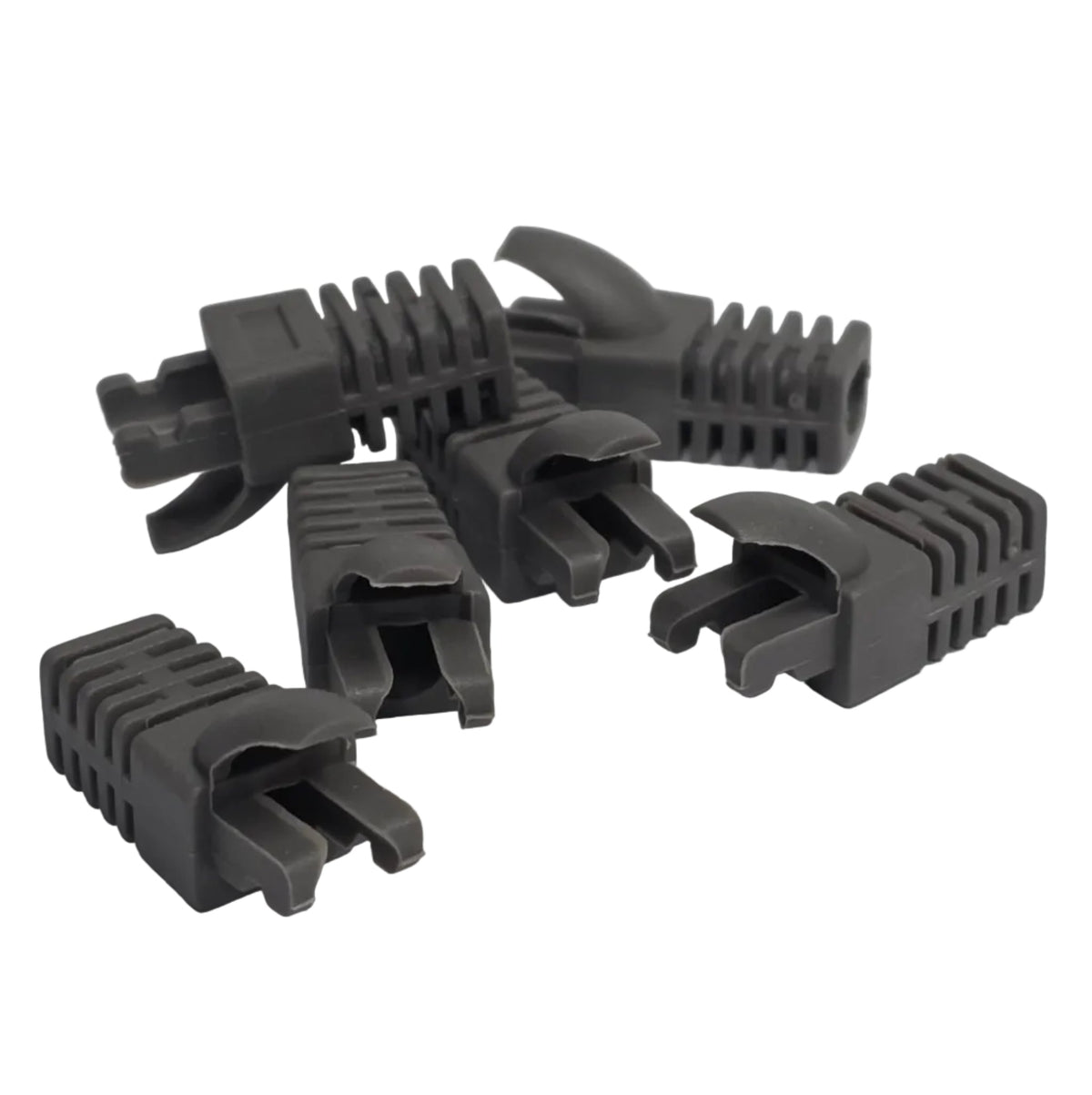 Ethernet RJ45 Cable Connector Boots Cover Cat6 Strain Relief Boots 5.5-7.0mm Finger-Type PVC Plug Covers Blue / Gray 50 Pack for Cat5 Cat5e Cat6 Cat6a Network Cables