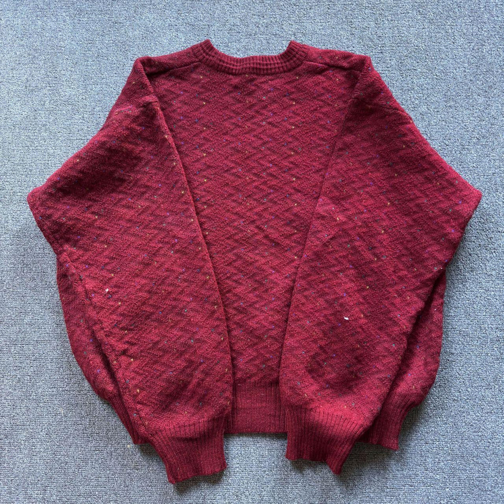 Vintage red grandpa wool sweater Medium