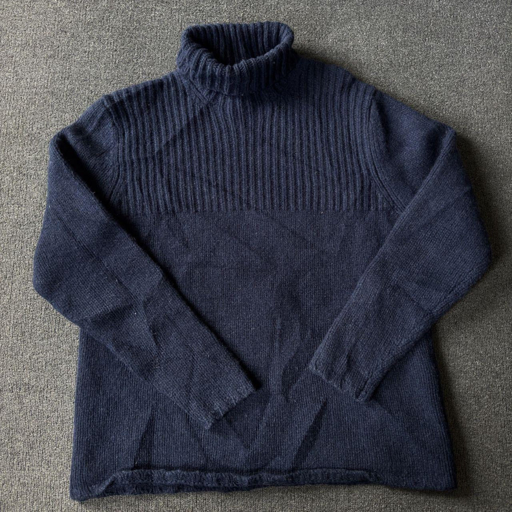 Gap Vintage 100% Lambswool Turtleneck Sweater - Navy Blue (Size M)