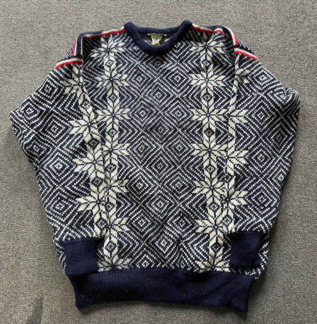 Vintage 90s L.L. Bean Nordic Knit Wool Sweater - Men's L