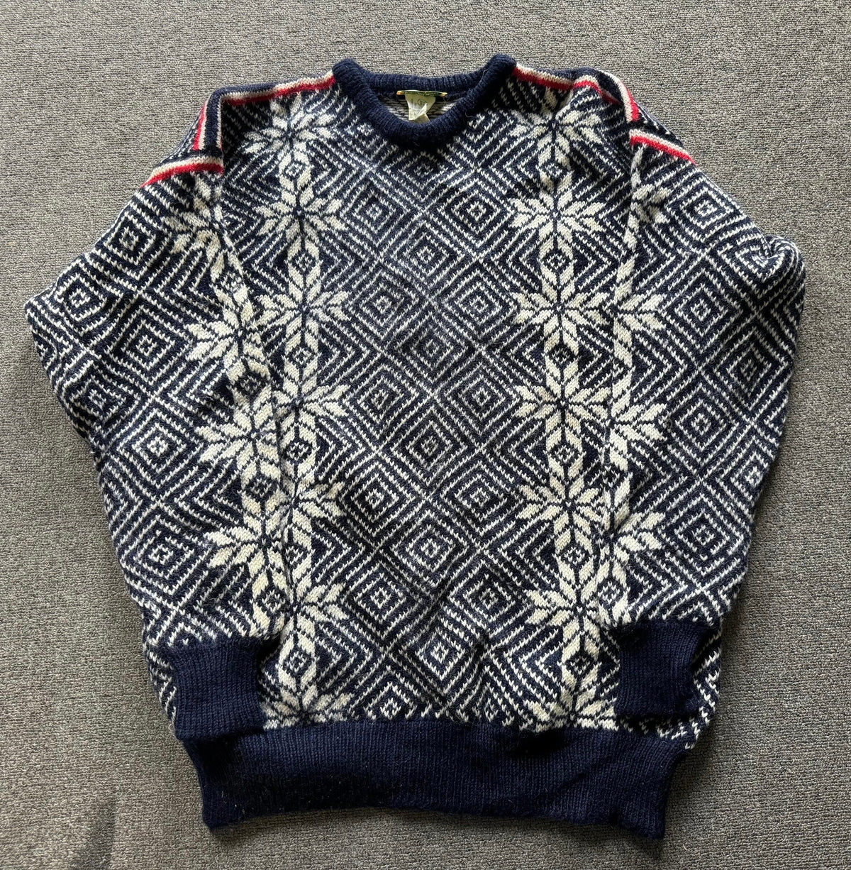 Vintage 90s L.L. Bean Nordic Knit Wool Sweater - Men's L
