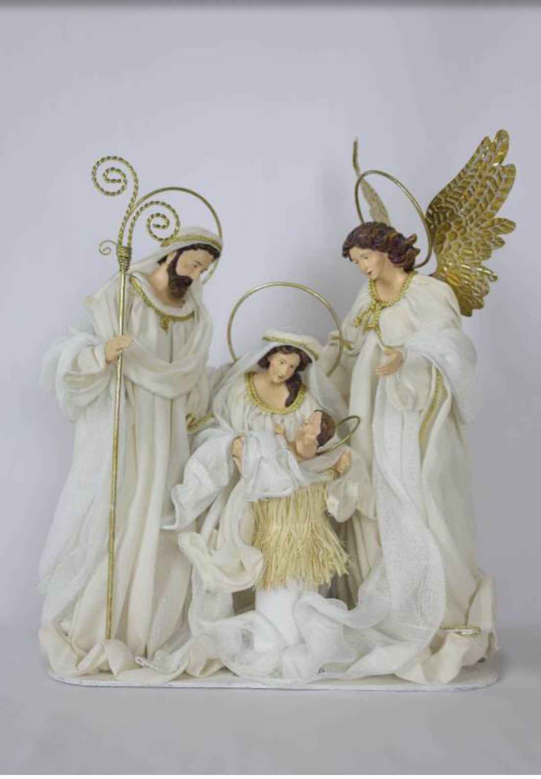 PRE ORDER 18"(46cm) Handmade Premium Nativity Scene Figurines Set – Holy Family with Angel & 15.75in Three Wise Men, Exclusive Artisan Christmas Decor