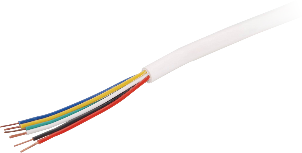 GlobalCable 6 Core 14/0.20 Unscreened Security Cable – 300m White Roll