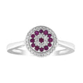 Ruby Ring with 0.12ct Diamond in 9K White Gold