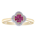 Ruby Ring with 0.07ct Diamond in 9K Yellow Gold