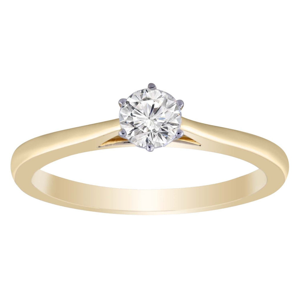 Solitaire Ring with 0.33ct Diamond in 9K Yellow Gold