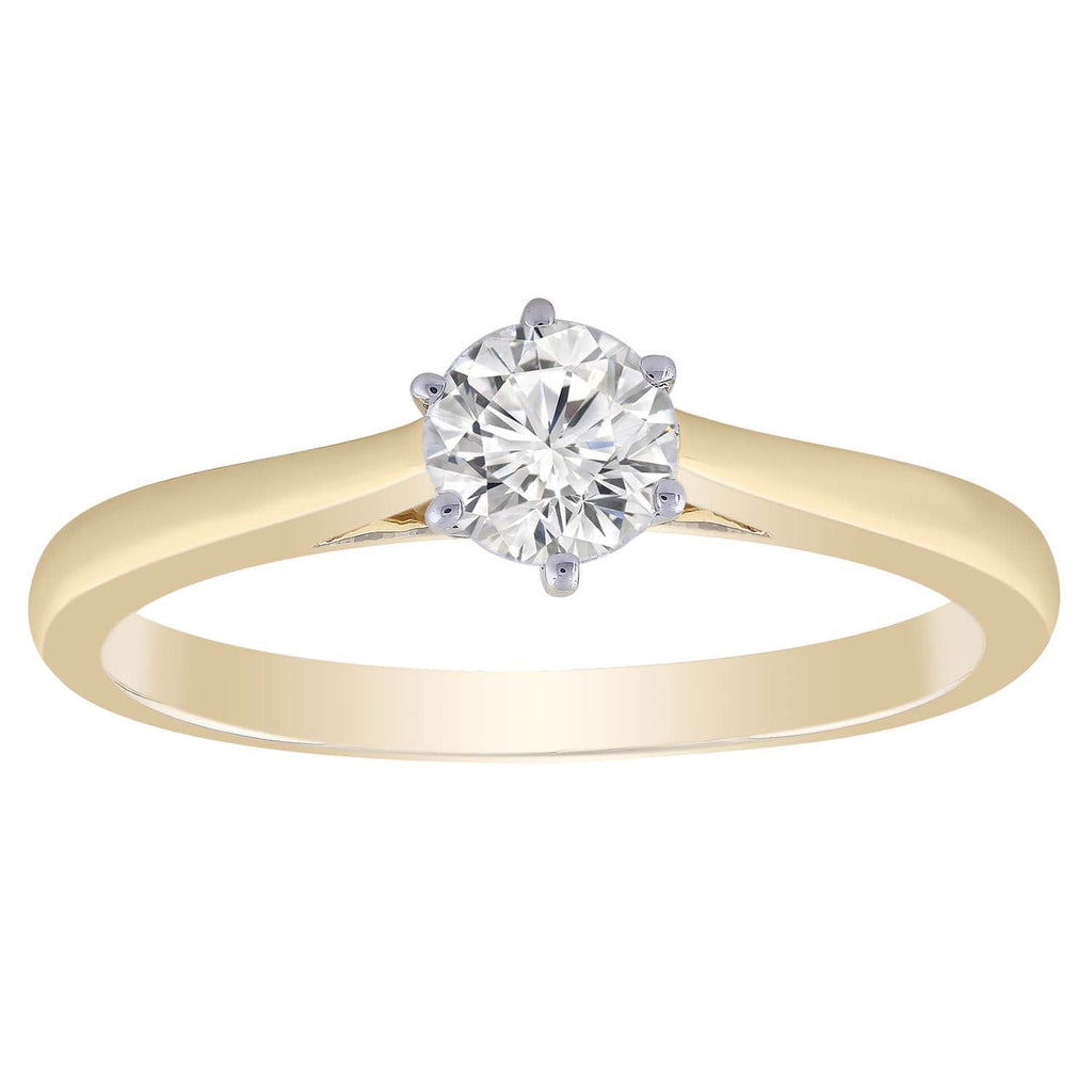 Solitaire Ring in 0.50ct Diamond with 9K Yellow Gold