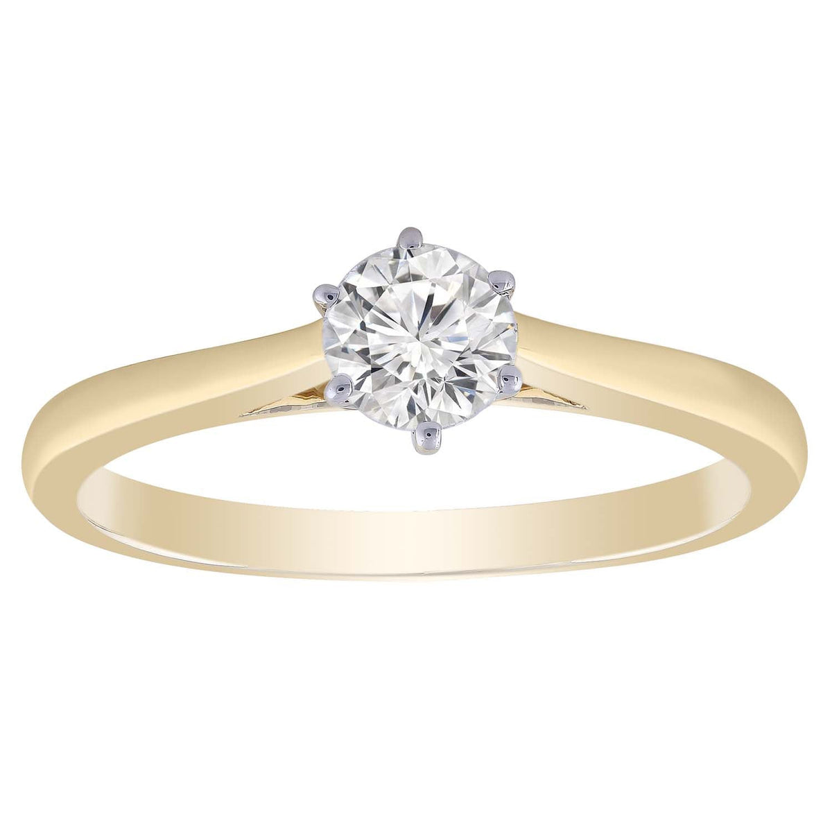 Solitaire Ring in 0.50ct Diamond with 9K Yellow Gold