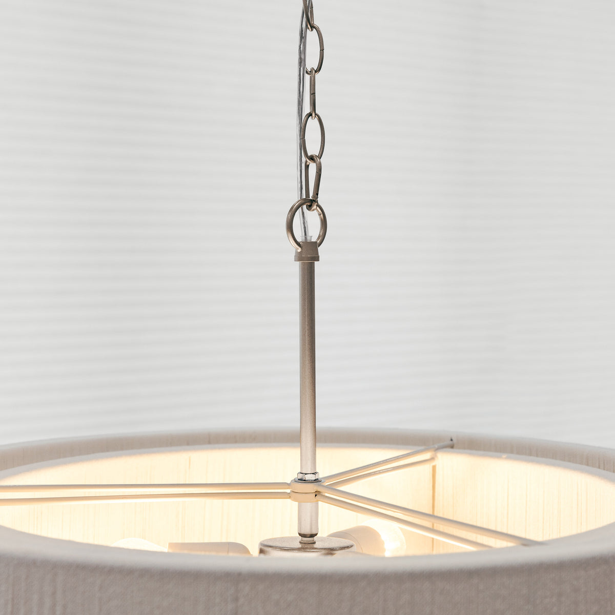 Sorrento Double Tiered Rope Chandelier - White/Nickel