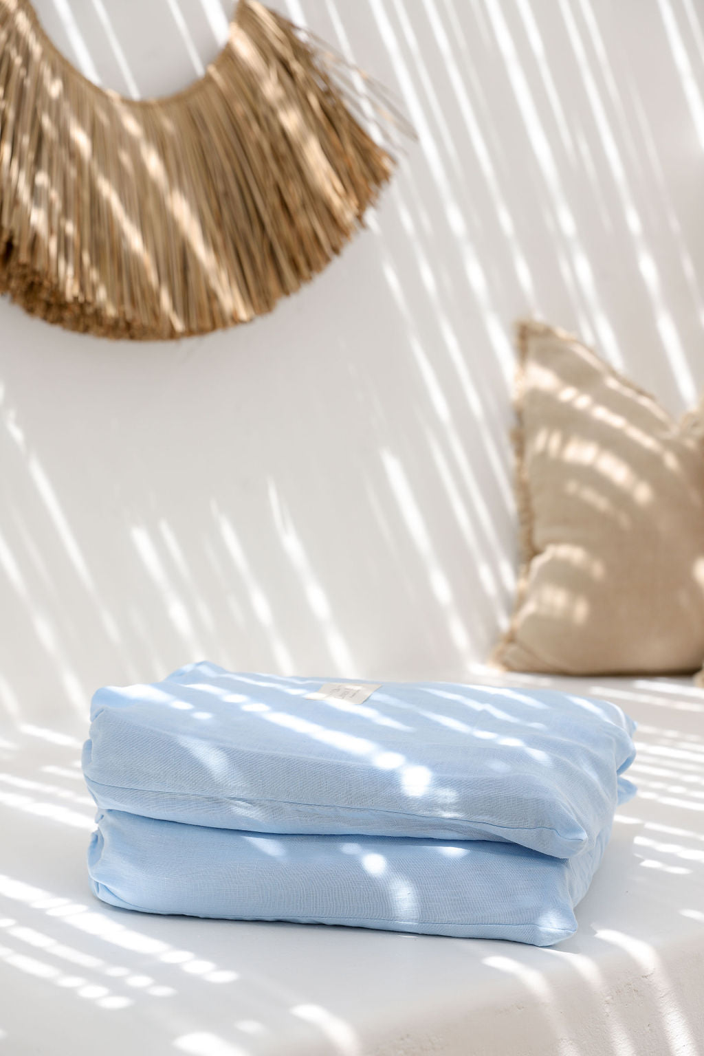 Sky Blue Linen Duvet Cover Set