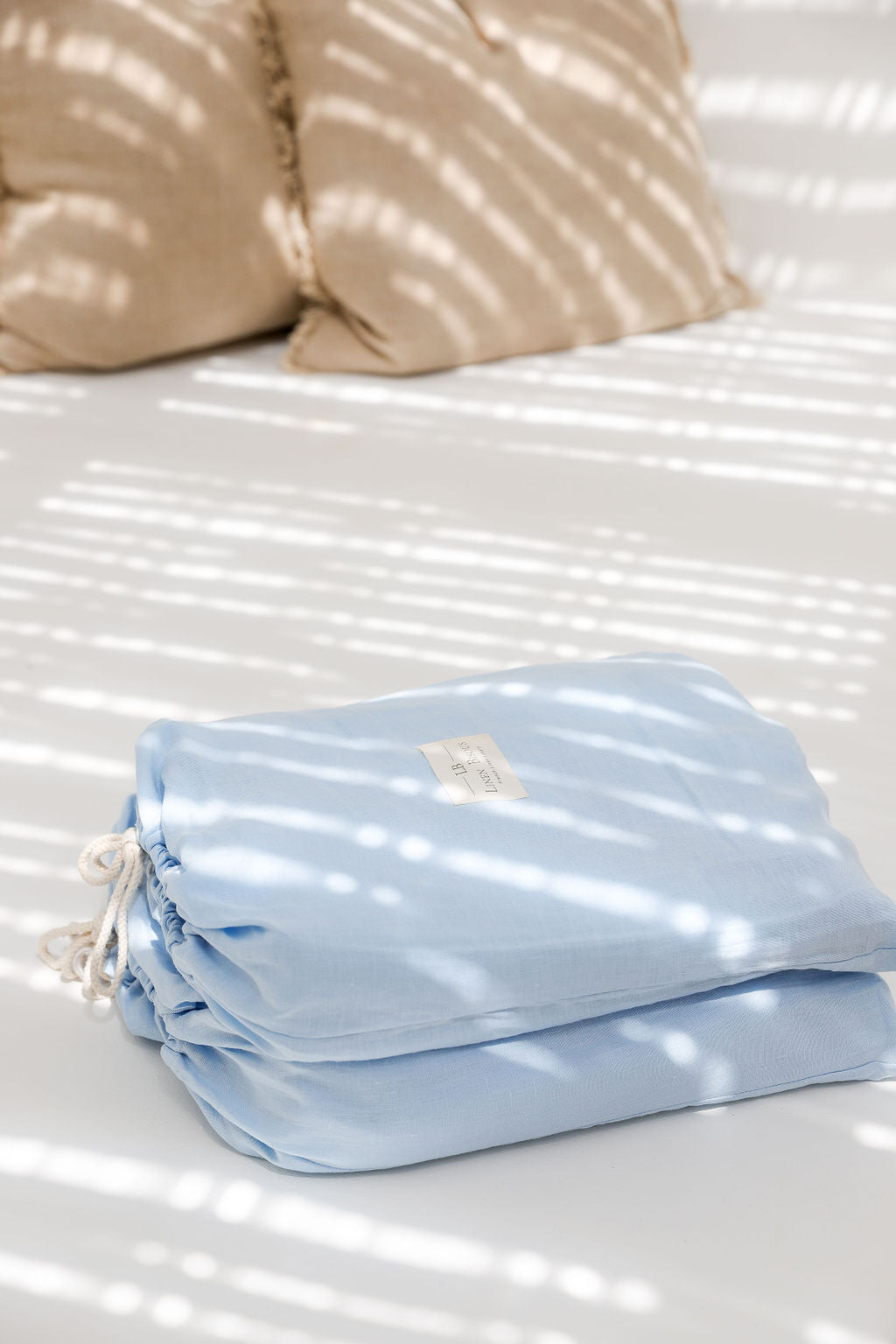 Sky Blue Linen Duvet Cover Set