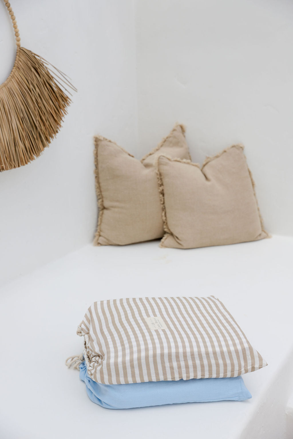 Sky Blue Linen Duvet Cover Set
