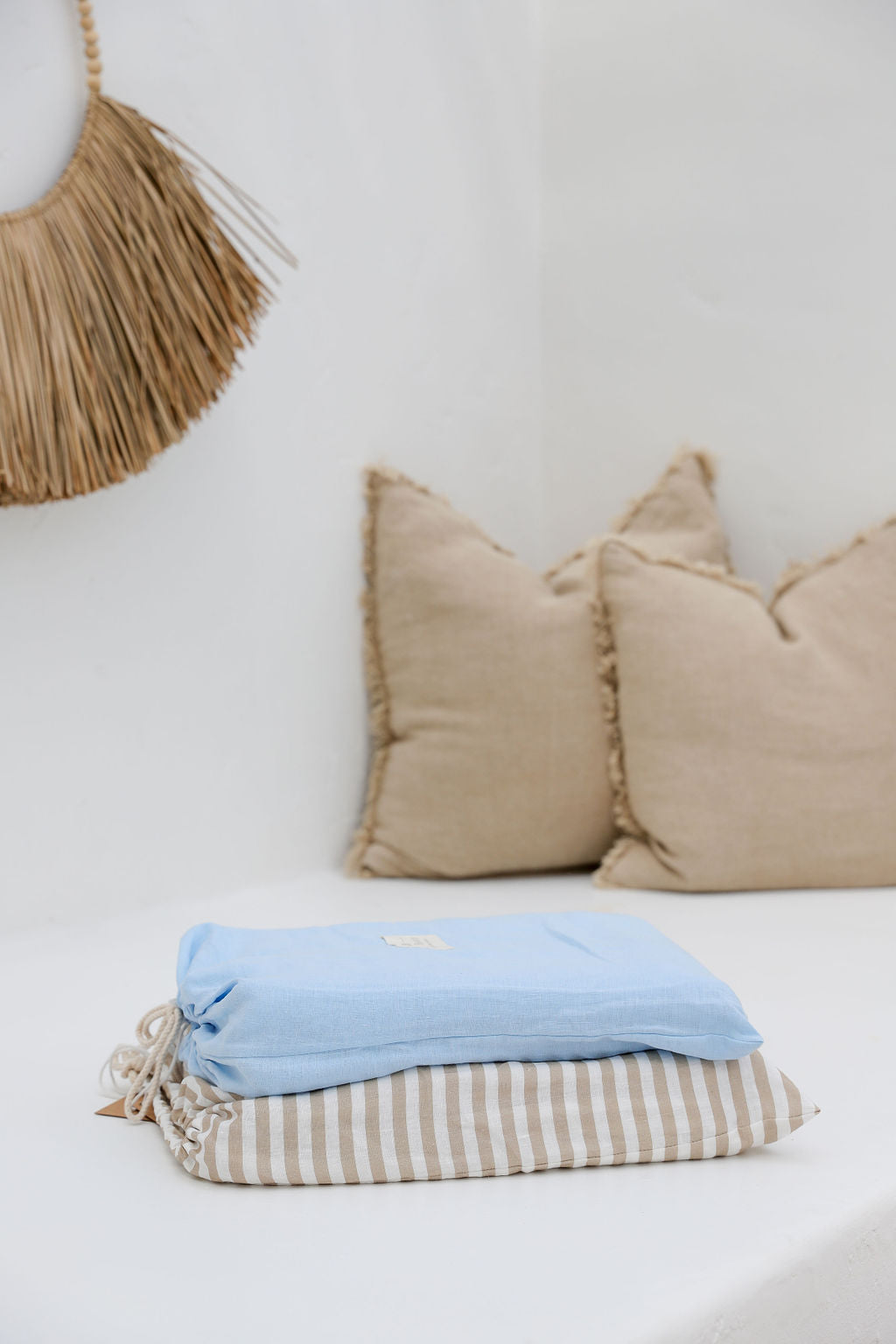 Sky Blue Linen Duvet Cover Set