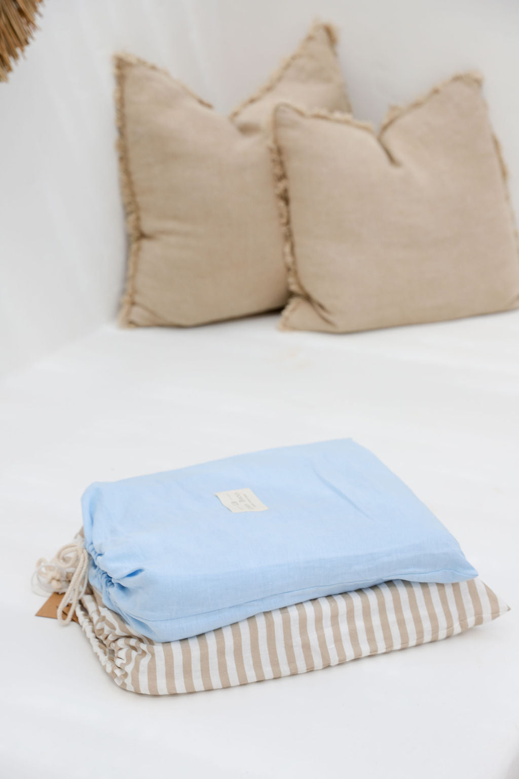 Sky Blue Linen Duvet Cover Set