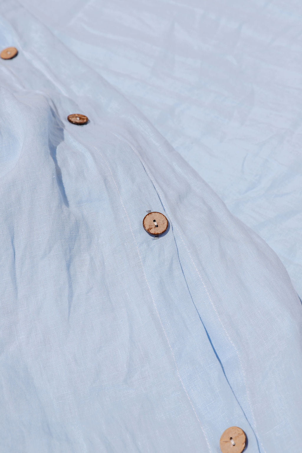 Sky Blue Linen Duvet Cover Set