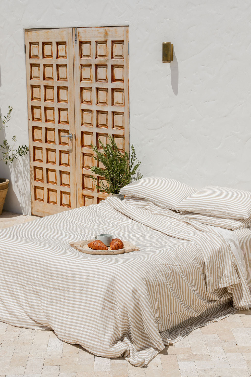 Cashmere Stripe Linen Duvet Cover Set