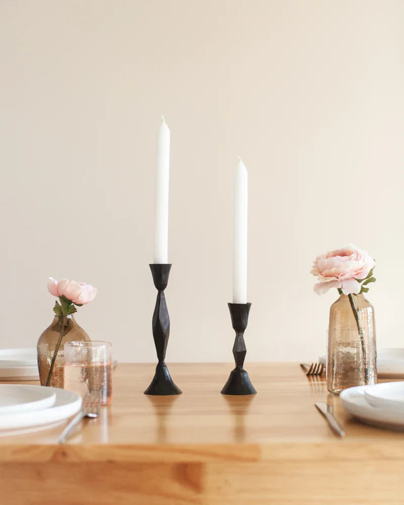 High Diamond Hand-Forged Iron Candle Stand