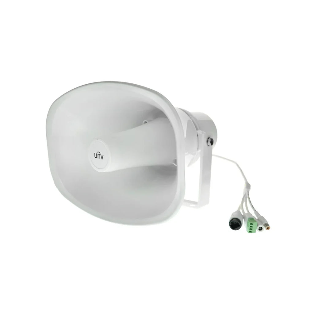 Uniview IPS302030-S 30W Outdoor Horn IP Speaker with PoE, Two-Way Audio & IP66 Weatherproof Design