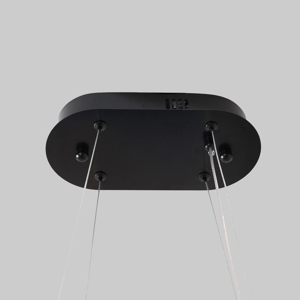 Quivira Oval Crystal LED Chandelier - Black Hardware