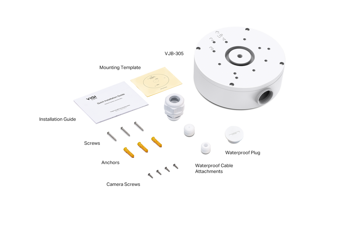 TP-Link VJB-305 VIGI Network Camera Junction Box – Waterproof Aluminum Housing for Neat Cable Management (VJB-305)